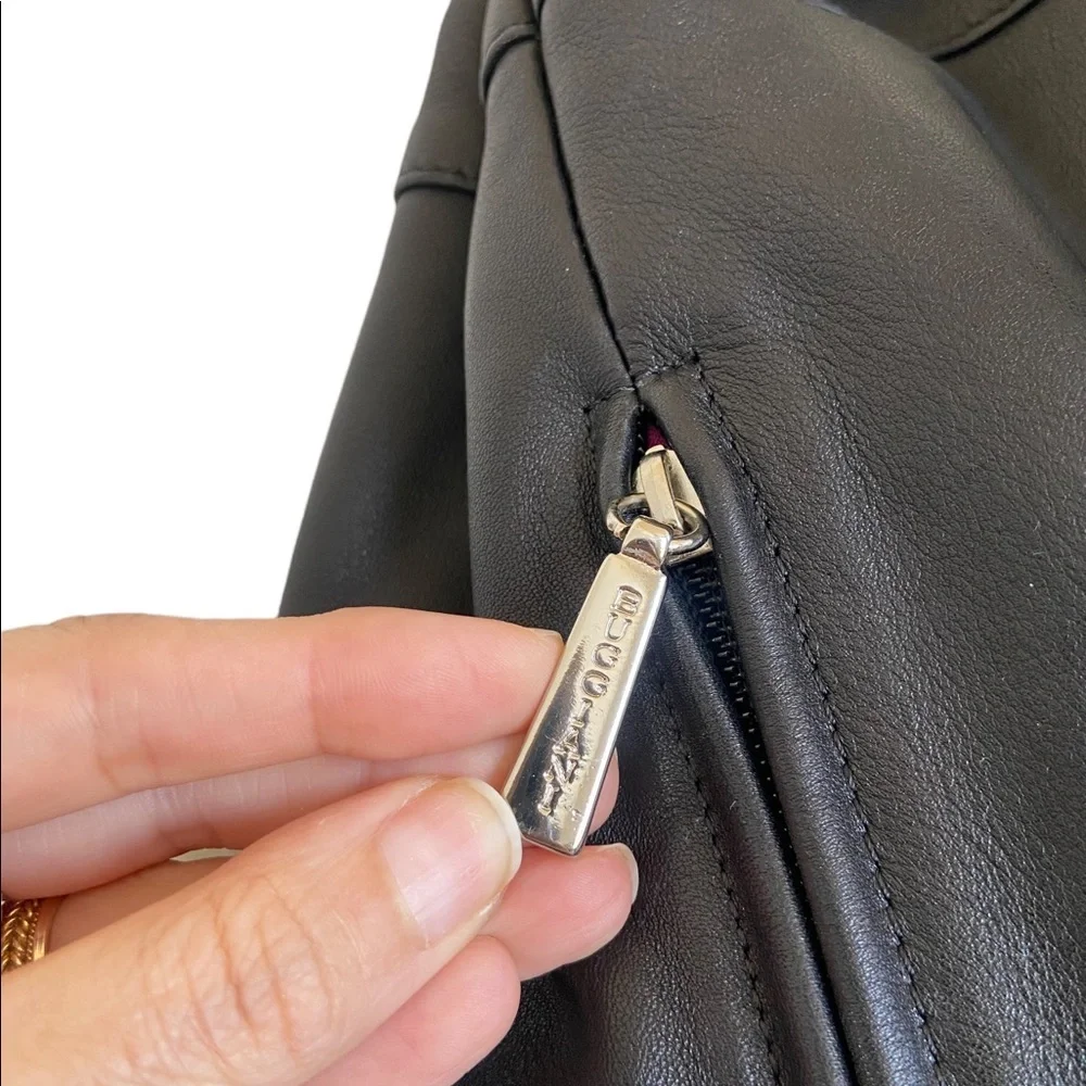 Marco Buggiani Leather Drawstring Bag